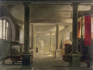 Cambridgen oikeustieteellisen tiedekunnan sisustus, teoksesta "The History of Cambridge", kaiverrettu Joseph Constantine Stadler (fl.1780-1812), pub. R. Ackermann, 1815 (väriakvatinta) tekijältä Frederick Mackenzie
