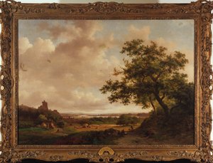 Näkymä Maas-joelle, Hollanti, 1859 tekijältä Frederick Marianus Kruseman