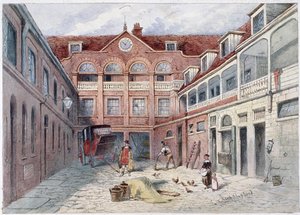 The Blue Boar Inn, Holborn, Londres, c1840 finlandès