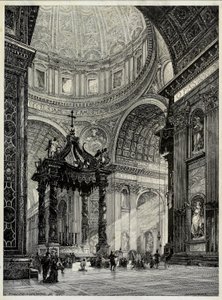 Pietarinkirkko, Rooma, Italia, Sisäkuva, 1878. tekijältä Frederick P Dinkelberg