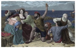 Pirates of the Mediterranee Sea Play Prisoners at the Illustration, Frederick Richard Pickersgill (1820-1900) 1869