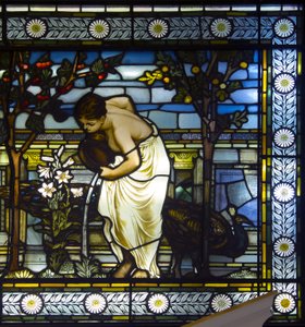 Lontoo, Thomas Goode Showroom, South Audley Street, GE Cooke, syynä Frederick Vincent Hart (1843-1914), Classical Maidens In A Garden, 1876