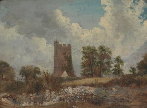 Maisema kirkon kanssa tekijältä Frederick W. Watts