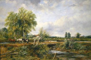 Pastoraalinen maisema (öljy kankaalle)