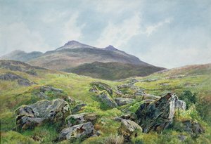 Maisema, Snowdon (akvarelli)
