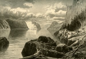 "Point Noir, Trinity Rock ja Cape Eternity, Saguenay River", 1870.