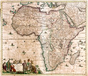 Afrikan kartta (etsaus tekijältä Frederick de Wit
