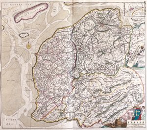 Frieslandin kartta (Saksa) (etsaus tekijältä Frederick de Wit