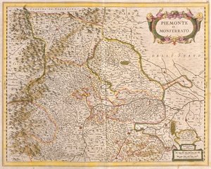 Piemontin kartta (Italia) (etsaus tekijältä Frederick de Wit