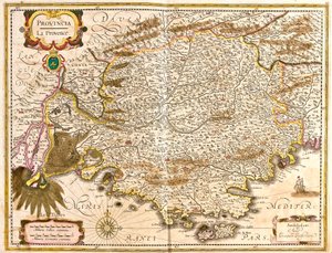 Provencen kartta (Ranska) (etsaus tekijältä Frederick de Wit