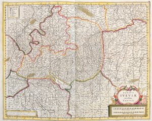 Swabian kartta (Saksa) (etsaus tekijältä Frederick de Wit