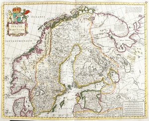 Ruotsin ja Norjan kartta (etsaus tekijältä Frederick de Wit