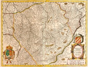 Champagnen kreivin kartta (Ranska) (etsaus tekijältä Frederick de Wit