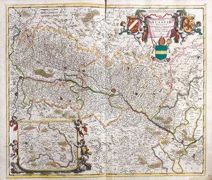 Alsacen herttuakunnan kartta (Ranska) (etsaus tekijältä Frederick de Wit