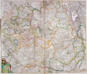 Brabantin herttuakunnan kartta (Belgia, Alankomaat) (etsaus tekijältä Frederick de Wit