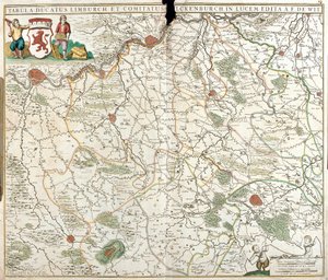 Limburgin herttuakunnan kartta (Belgia) (etsaus tekijältä Frederick de Wit