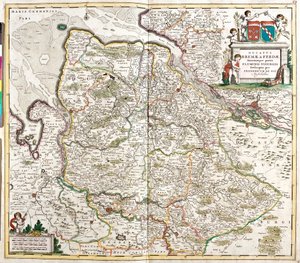 Kartta Bremen ja Verdenin herttuasta (Saksa) (etsaus tekijältä Frederick de Wit