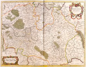 Kartta Frankenin herttuasta (Saksa) (etsaus tekijältä Frederick de Wit