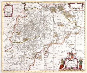 Kartta Misnien (Saksa) marssista (margraviaate) (etsaus tekijältä Frederick de Wit