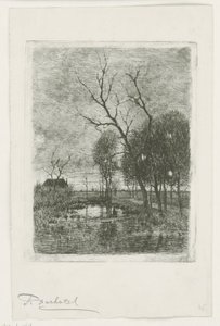 Iltahämärä tekijältä Fredericus Jacobus van Rossum du Chattel (signed by artist)