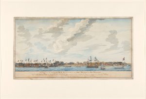 Näkymä Paramaribon kaupunkiin ja Fort Zeelandiaan tekijältä Frederik Jägerschiöld (signed by artist)
