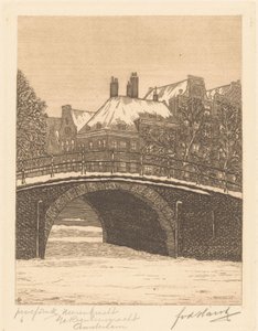 Heerengracht Reguliersgrachtissa, Amsterdamissa (alkuperäinen nimi esineessä) tekijältä Frederik van der Harst (signed by artist)