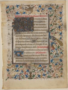 Käsikirjoitus lehti tuntikirjasta (incip. Passionis) tekijältä French 14th Century
