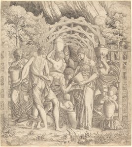 Nuori mies juomassa vettä (Rebecca ja Eliezer?) tekijältä French 16th Century after Francesco Primaticcio