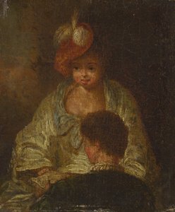 Nuori nainen ja mies tekijältä French 18th Century