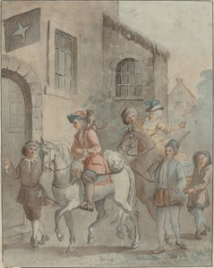 Saapuminen majataloon tekijältä French 18th Century after Jean Baptiste Oudry