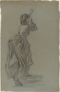 Nuori nainen kiipeämässä askelta tekijältä French 19th Century