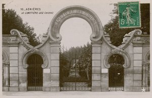 Asnieres, koiran hautausmaa. Postikortti lähetetty 1913. tekijältä French Photographer