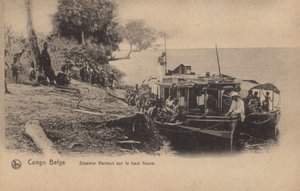 Belgian Kongo, Steamer Hainaut korkealla joella tekijältä French Photographer