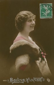 Bonne Annee. Ranskalainen Happy New Year -postikortti lähetetty vuonna 1913. tekijältä French Photographer