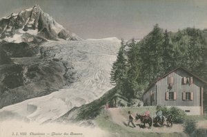 Chamonix - Bossonin jäätikkö. Postikortti lähetetty 1913. tekijältä French Photographer