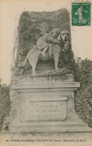 Clichy-Asnieres - Koiran hautausmaa. Barryn muistomerkki. Postikortti lähetetty 1913. tekijältä French Photographer