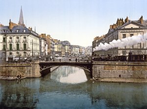 Edren ja Loiren yhtymäkohta Nantesissa, 1890-1900 tekijältä French Photographer