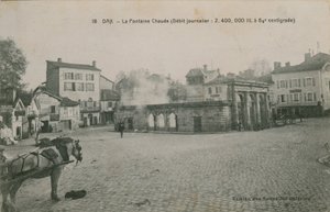 Dax - lämminvesilähde (päivittäinen virtaus: 2400000 litraa 64 asteessa). Postikortti lähetetty 1913. tekijältä French Photographer