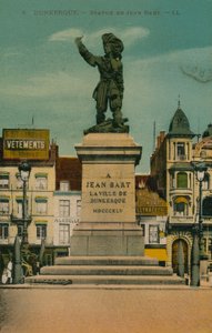 Dunkerque - Jean Bartin patsas. Postikortti lähetetty 1913. tekijältä French Photographer