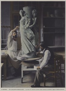 Emalointipaja Sevresin posliinitehtaalla, Ranska (värikuva) tekijältä French Photographer