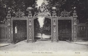 Sisäänkäynti, Parc Monceau, Pariisi (m/w kuva) tekijältä French Photographer
