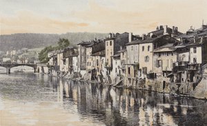 Epinal, Vanhoja taloja Quai Rualmenilillä, Moselin rannalla tekijältä French Photographer