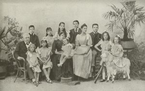Ferdinand De Lesseps vaimonsa ja lastensa kanssa (m/w kuva) tekijältä French Photographer