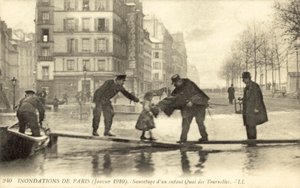 Pariisin tulva Ranskassa tammikuussa 1910 tekijältä French Photographer