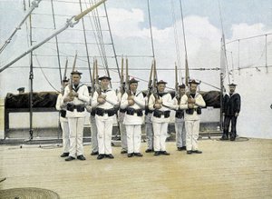 Ranskan laivasto, 1800-luvun loppu: kivääriharjoitus - Bibl. des Arts deco. tekijältä French Photographer