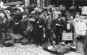 Les Hallesin markkinoiden puutarhurit, Pariisi, 1907 tekijältä French Photographer