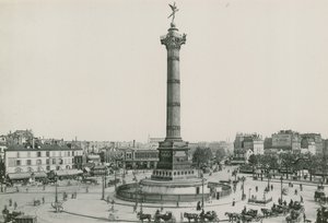 La Colonne de Juillet, Place de la Bastille, Heinäkuun pylväs, Bastillen paikka (valokuvakaiverrus) tekijältä French Photographer