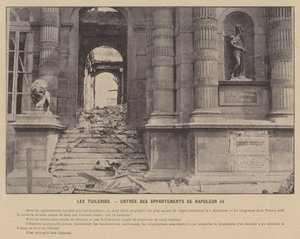 Pariisin kommuuni, Tuileries, Napoleon III:n huoneistojen sisäänkäynti (m/v kuva) tekijältä French Photographer
