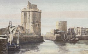 La Rochelle, sisäänkäynti satamaan, Tour Saint-Nicolas, Tour de la Chaine tekijältä French Photographer
