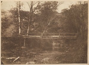 Maisema, jossa on puita ja silta,c. 1850 (kuva) tekijältä French Photographer